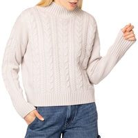 Cashmere Cable sweater relaxed Natural Anya by Marilyn Moore