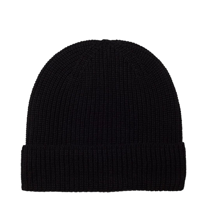 Ribbed Cashmere Beanie Black Marilyn Moore