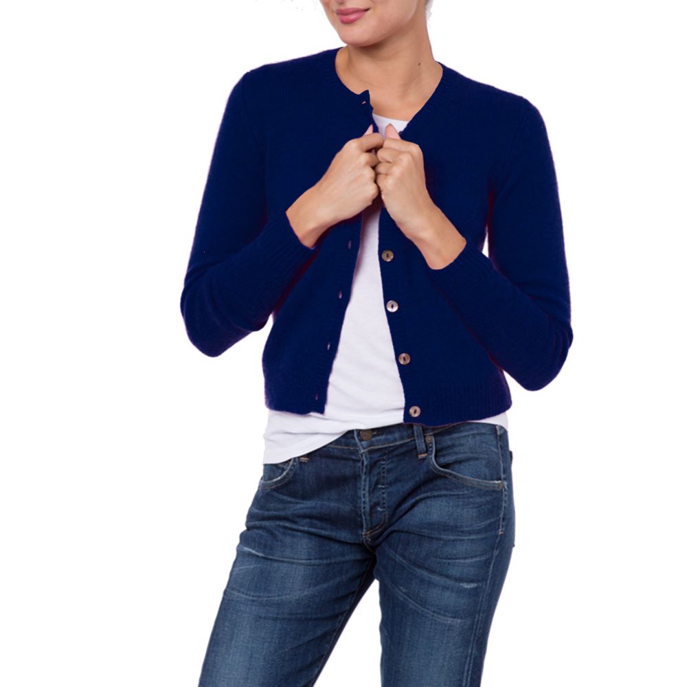 Dolly Handmade Cashmere Cardigan Navy