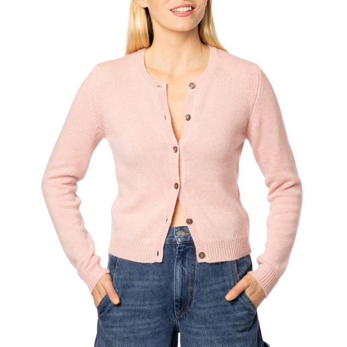 Dolly Loro Piana Cashmere round neck cardigan pale Pink Marilyn Moore