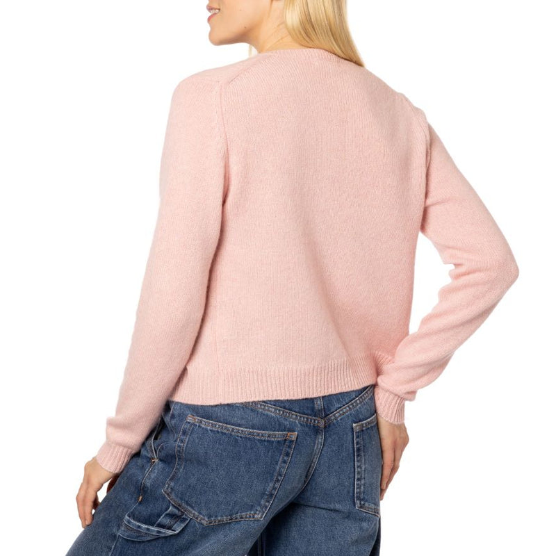 Dolly Loro Piana Cashmere round neck cardigan pale Pink Marilyn Moore
