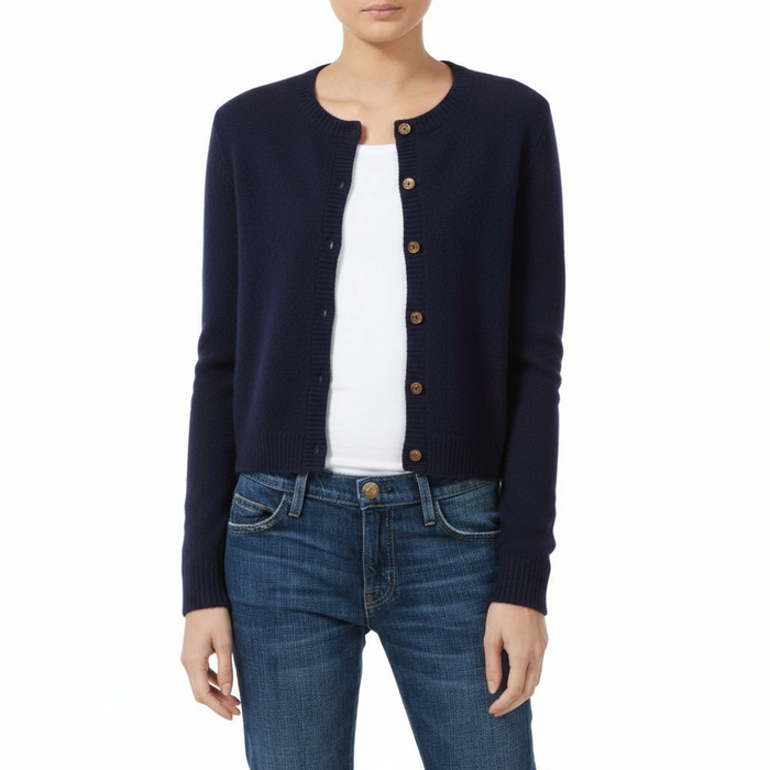 Cashmere Loro Piana Dark Navy Cashmere Cardigan Marilyn Moore Dolly