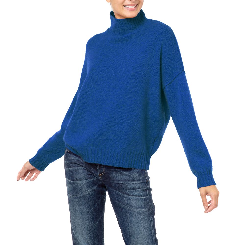 Dublin Slouchy Sweater Cashmere Lora Piana Bright Cobalt Blue Marilyn Moore