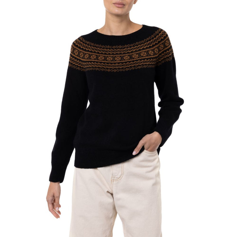 Estelle Lambswool Fair Isle Sweater Black