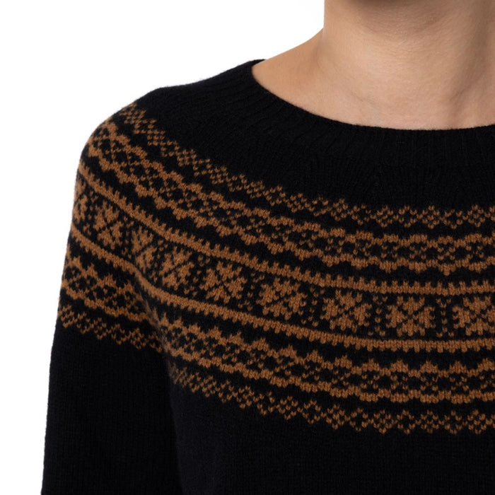 Estelle Lambswool Fair Isle Sweater Black