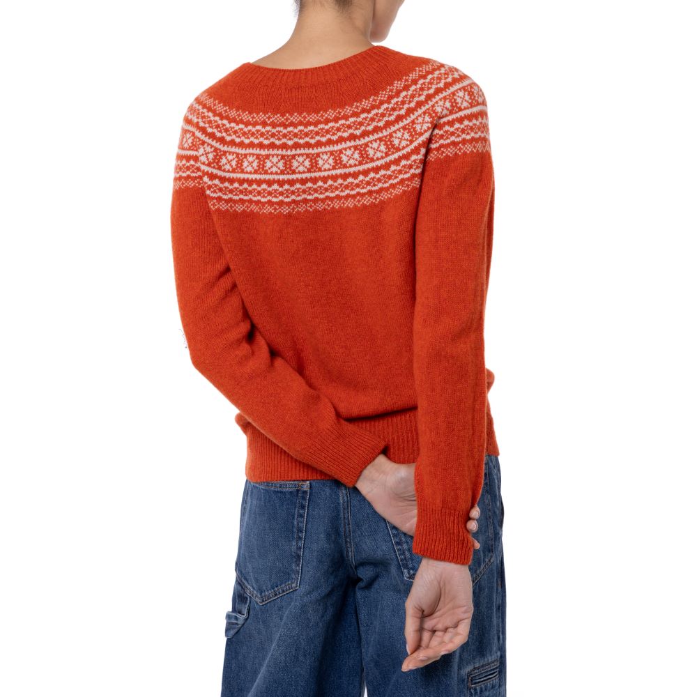 Estelle Burnt Orange Scottish Fair Isle Sweater