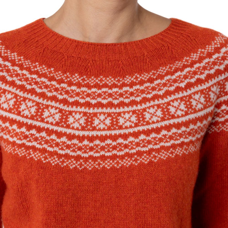 Estelle Burnt Orange Scottish Fair Isle Sweater