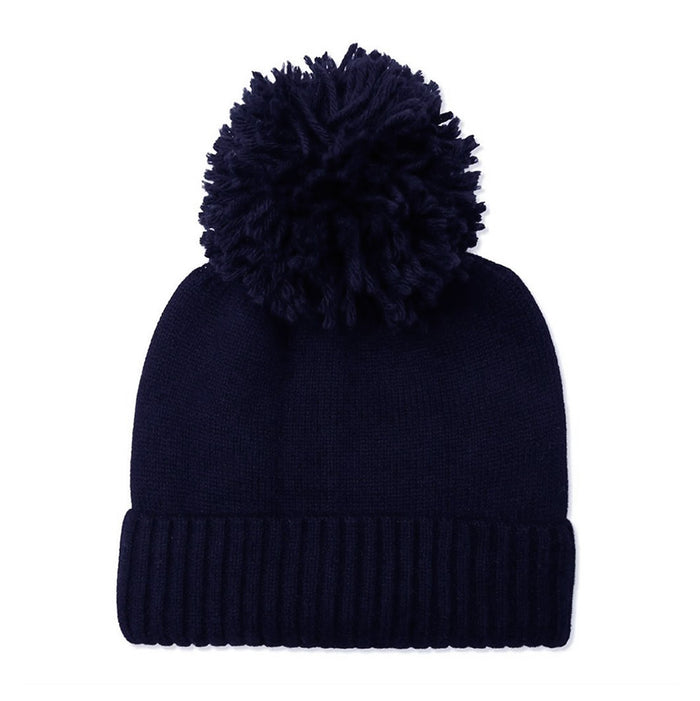 Double Layer Cashmere Hat Navy