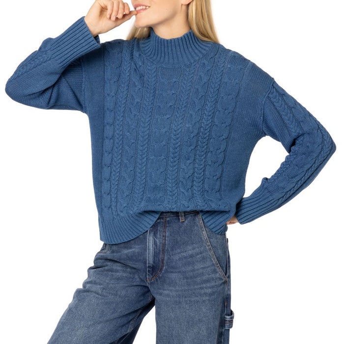 Indigo den m nit cable sweater turtle neck by Marilyn Moore