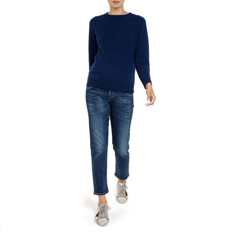 Cashmere Crew Sweater Navy Marilyn Moore