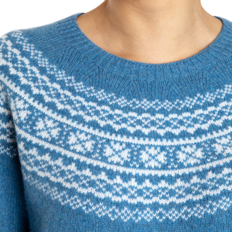 Scottish Lambswool Fair isle blue Marilyn Moore