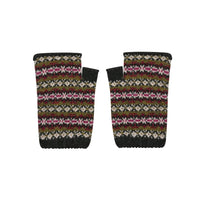 Fair Isle wristwarmers British wool Fir green Marilyn Moore