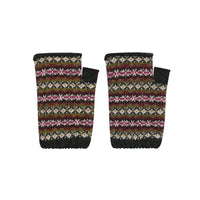 Fair Isle wristwarmers British wool Fir green Marilyn Moore