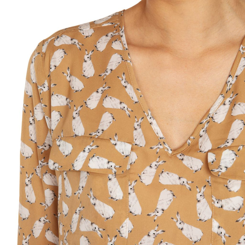 Sheridan Silk shirt Rabbit print Marilyn Moore