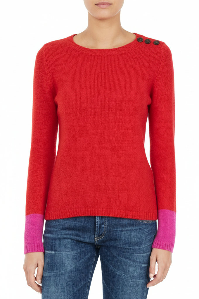 Dani Handmade Cashmere Jumper Red