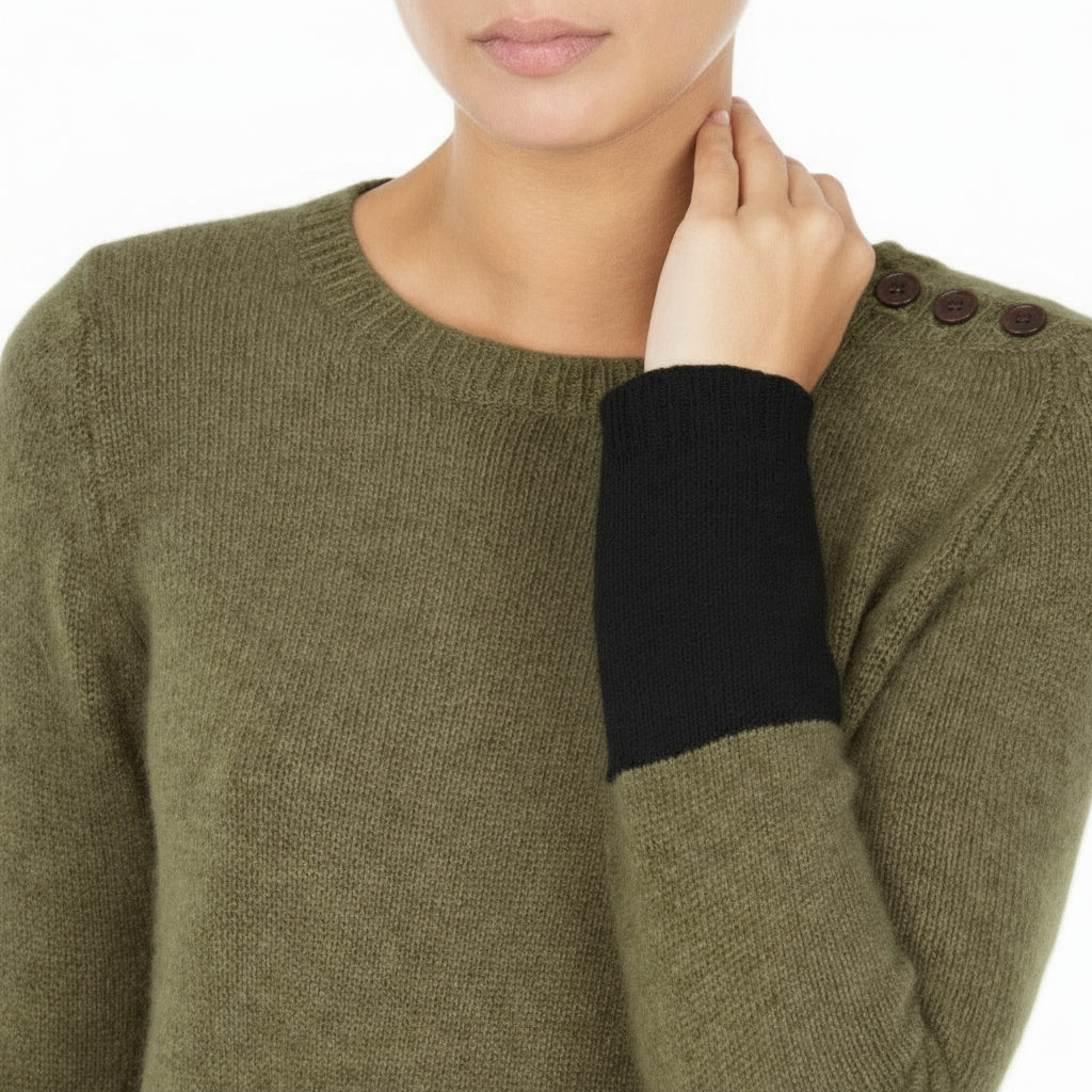Dani Handmade Cashmere Jumper - Khaki
