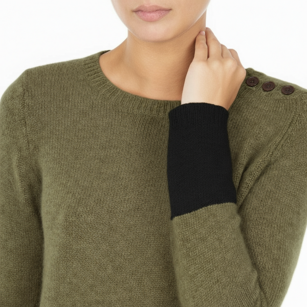 Loro Piana Cashmere sweater Khaki Green by Marilyn Moore Dani