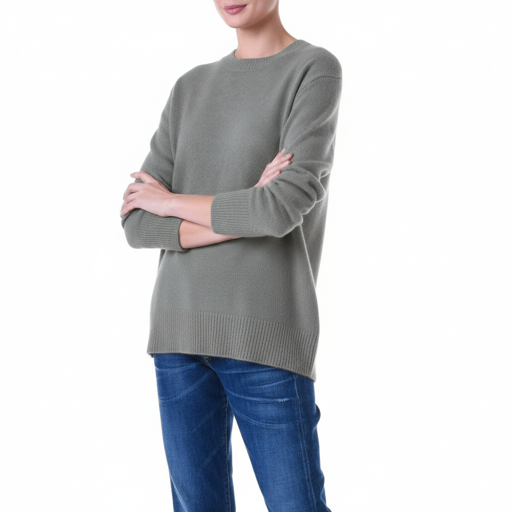Boston Cashmere Slouchy Sweater - Grey