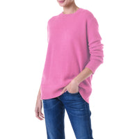 Handmade Cashmere Slouchy Sweater Barbie Pink