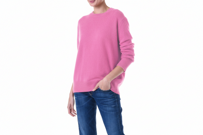 Handmade Cashmere Slouchy Sweater Barbie Pink