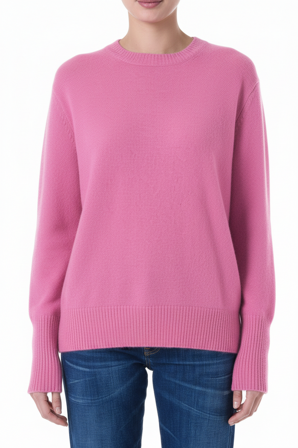 Handmade Cashmere Slouchy Sweater Barbie Pink
