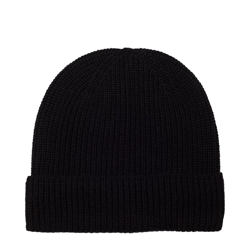 Ribbed Cashmere Beanie Black Marilyn Moore