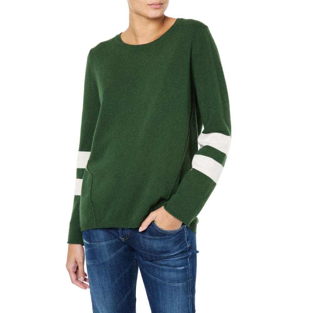 Cashmere sweater Green ivory Marilyn Moore Celine