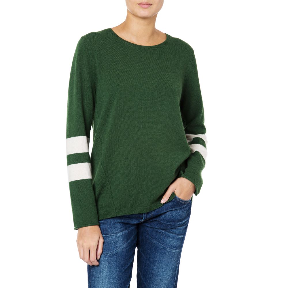 Cashmere sweater Green ivory Marilyn Moore Celine