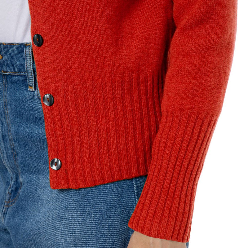 Clara Geelong Crewneck Cardigan Orange Red by Marilyn Moore