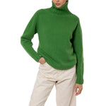 Green Funnel neck sweater Claudia Cashmere Merino Jumper by Marilyn Moore Inspired by Claudia Winkleman Traitors.