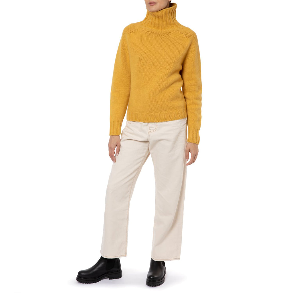 Mustard Yellow Funnel neck sweater Marilyn Moore