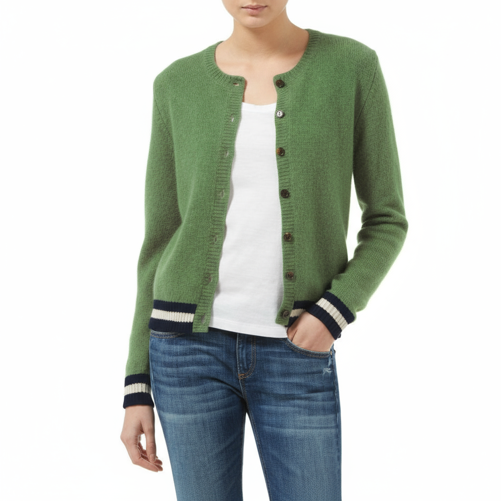 Dakota Handmade Cashmere Cardigan Green