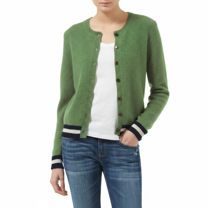 Dakota Handmade Cashmere Cardigan Green