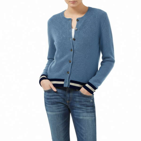 Dakota Handmade Cashmere Cardigan Chambray