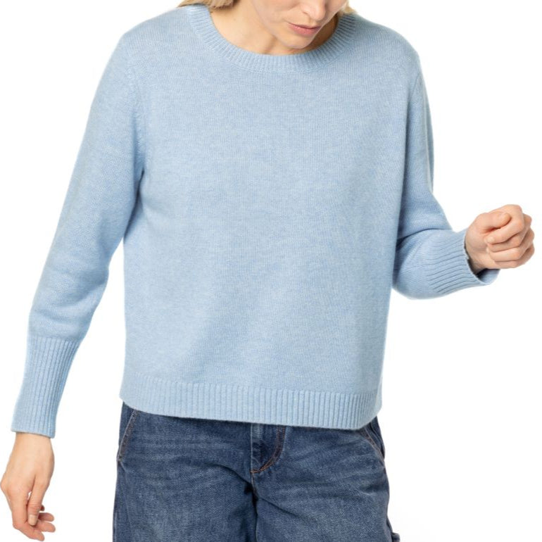 Pale Blue Cashmere crew neck sweater Marilyn Moore