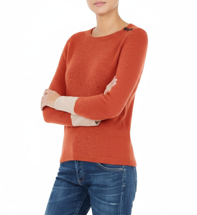 Dani Handmade Cashmere Jumper Burnt Orange