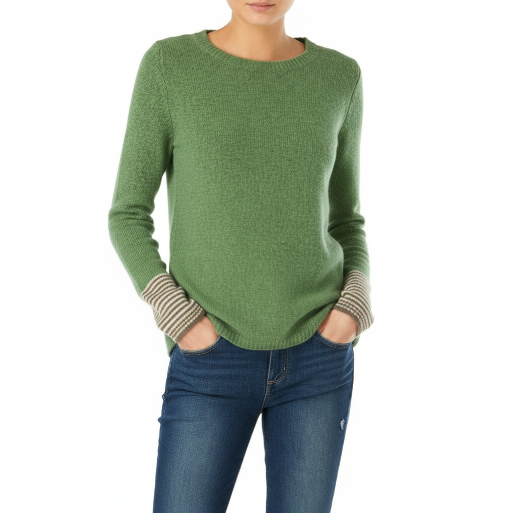 Devon Handmade Cashmere Sweater Green