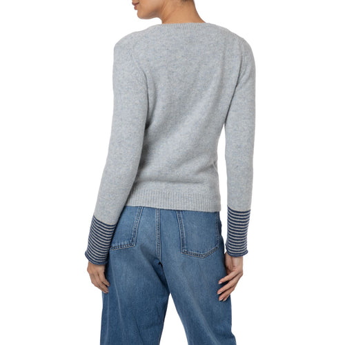 Loro Piana Cashmere Cardigan grey, Marilyn Moore Dilly Stripe cuff Cardigan Birch Grey