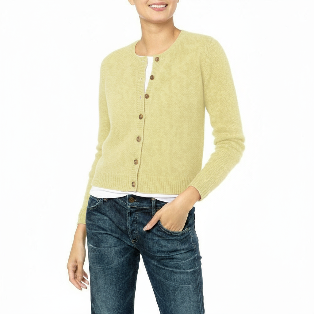 Dolly Handmade Cashmere Cardigan Pistachio