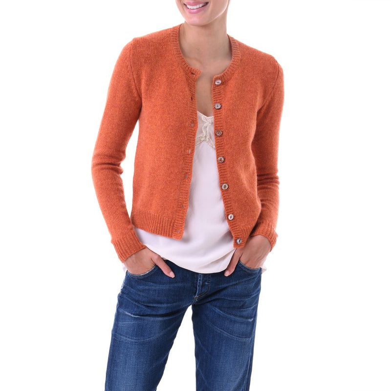 Loro Piana Cashmere cardigan Burnt Orange marmalade Marilyn  Moore Roshin
