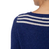 Loro Piana Cashmere stripe detail sweater Marin Blue from Marilyn Moore LONDON