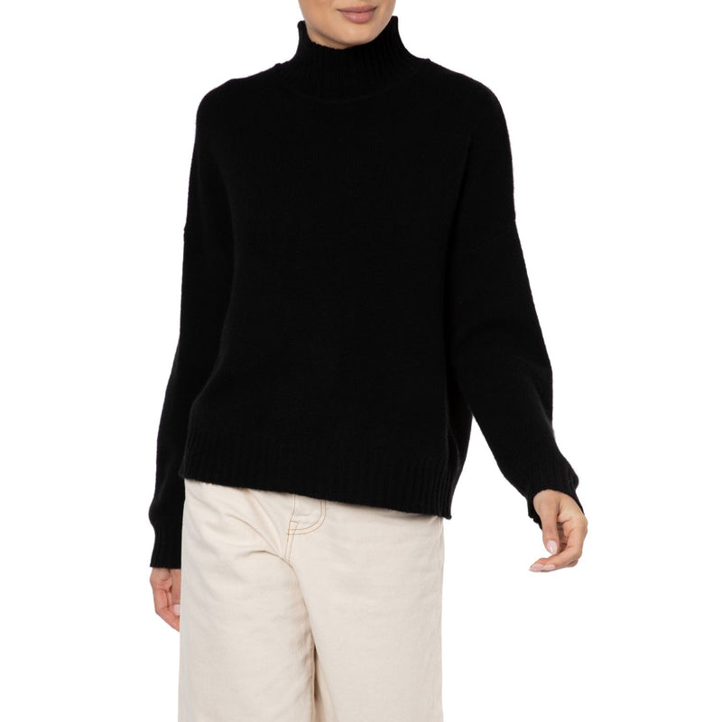 black funnel neck sweater Slouchy Black Loro Piana Cashmere Sweater Marilyn Moore Dublin Cashmere Jumper