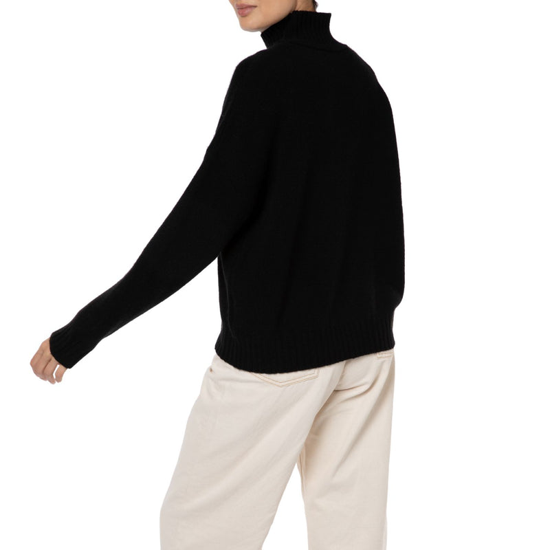 Slouchy Black Loro Piana Cashmere Sweater Marilyn Moore Dublin Cashmere High Neck Turtle Jumper