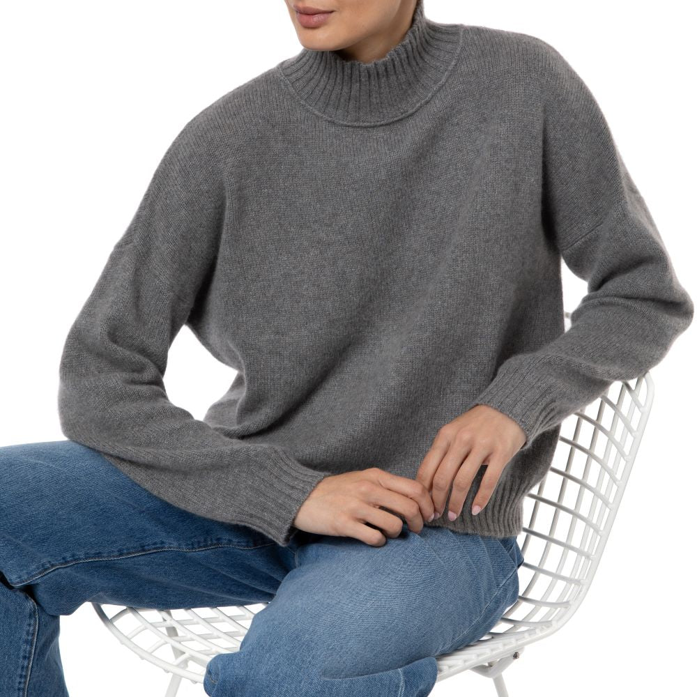 Loro Piana Cashmere Grey Sweater-Marilyn Moore Dublin slouchy jumper