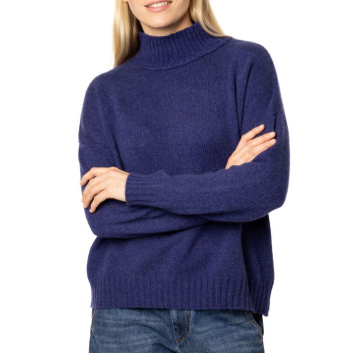Marilyn Moore Slouchy Turtle neck Loro Piana Cashmere Navy Ink Blue Dublin