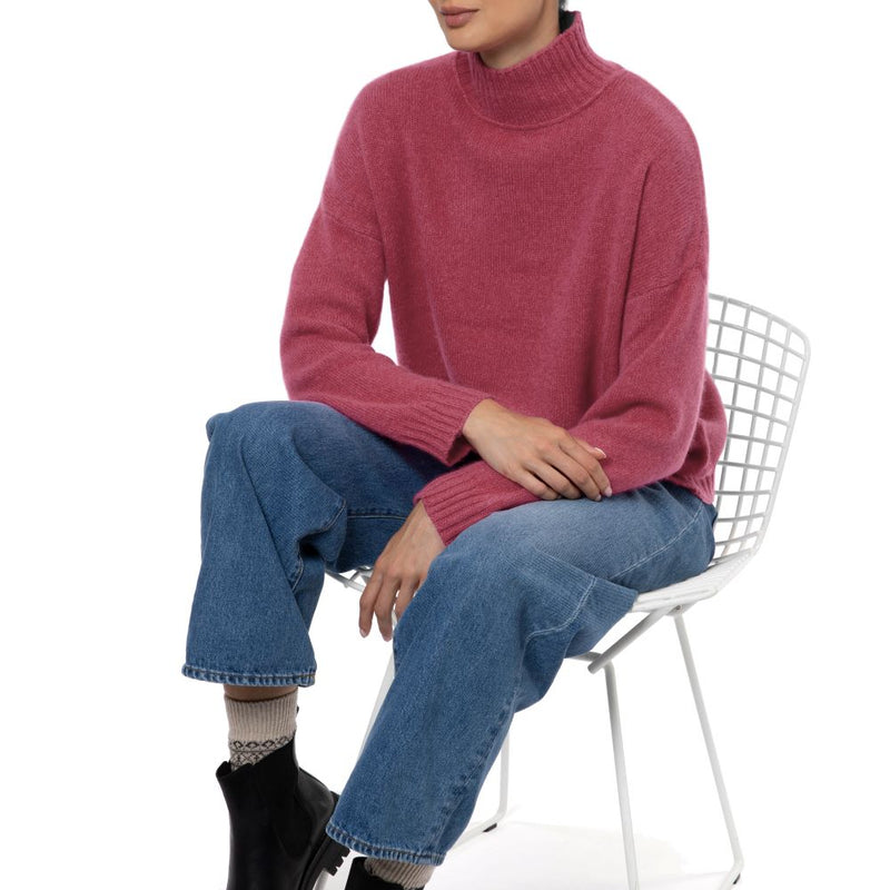 Dublin Loro Piana Cashmere Slouchy Sweater Raspberry