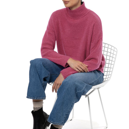 Dublin Loro Piana Cashmere Slouchy Sweater Raspberry