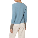 Dilly Stripe Cuff Loro Piana Cashmere Cardigan Pale Blue Marilyn Moore