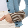 Dilly Stripe Cuff Loro Piana Cashmere Cardigan Pale Blue Marilyn Moore