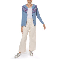 Vintage Fair Isle Cashmere cardigan Ocean Blue Marilyn Moore